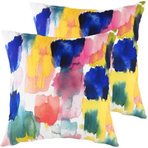 Evans Lichfield Aquarelle Brushstrokes Cushions (Twin Pack) - Multicolour - Size 43 Cm X 43 Cm Evans Lichfield Aquarelle Brushstrokes Cushions (Twin Pack) - Multicolour - Size 43 Cm X 43 Cm