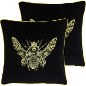 Paoletti Cerana Cushions (Twin Pack) - Black - Size 50 Cm X 50 Cm Paoletti Cerana Cushions (Twin Pack) - Black - Size 50 Cm X 50 Cm