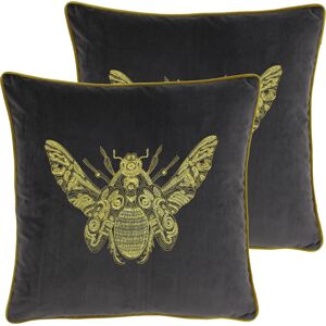 Paoletti Cerana Cushions (Twin Pack) - Dark Grey - Size 50 Cm X 50 Cm Paoletti Cerana Cushions (Twin Pack) - Dark Grey - Size 50 Cm X 50 Cm