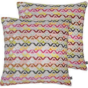 Prestigious Textiles Corcovado Cushions (Twin Pack) - Orange Viscose - Size 50 Cm X 50 Cm Prestigious Textiles Corcovado Cushions (Twin Pack) - Orange Viscose - Size 50 Cm X 50 Cm