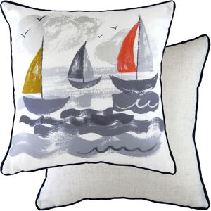 Evans Lichfield Nautical Sailboats Cushion - Multicolour - Size 43 Cm X 43 Cm Evans Lichfield Nautical Sailboats Cushion - Multicolour - Size 43 Cm X 43 Cm