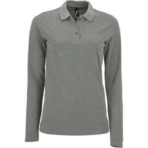 Sols Womens/ladies Perfect Long Sleeve Pique Polo Shirt (Grey Marl) - Size 2xl Sols Womens/ladies Perfect Long Sleeve Pique Polo Shirt (Grey Marl) - Size 2xl