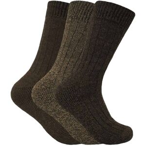 Sock Snob 3 Pairs Mens Cushioned Sole Wool Blend Walking Hiking Socks For Boots - Brown - Size Uk 6-11 Sock Snob 3 Pairs Mens Cushioned Sole Wool Blend Walking Hiking Socks For Boots - Brown - Size Uk 6-11