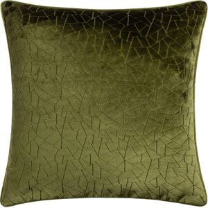 Hoem Höem Malans Cut Velvet Piped Cushion Cover - Olive - One Size Hoem Höem Malans Cut Velvet Piped Cushion Cover - Olive - One Size