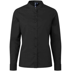 Premier Womens/ladies Banded Grandad Collar Formal Shirt (Black) - Size X-Small Premier Womens/ladies Banded Grandad Collar Formal Shirt (Black) - Size X-Small