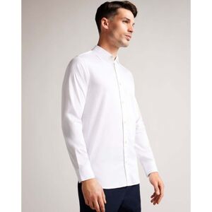 Ted Baker Mens Bellow Long Sleeve Stretch Smart Shirt In White Cotton - Size Large Ted Baker Mens Bellow Long Sleeve Stretch Smart Shirt In White Cotton - Size Large