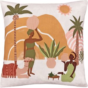 Furn. Alia Abstract Feather Filled Cushion - Sand - One Size Furn. Alia Abstract Feather Filled Cushion - Sand - One Size