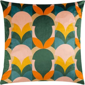 Heya Home Raeya Art Deco Velvet Cushion Cover - Green - One Size Heya Home Raeya Art Deco Velvet Cushion Cover - Green - One Size