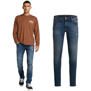 Jack & Jones Liam Original Mens Denim Jeans Low Rise & Skinny Fit, Blue Cotton - Size 32w/32l Jack & Jones Liam Original Mens Denim Jeans Low Rise & Skinny Fit, Blue Cotton - Size 32w/32l
