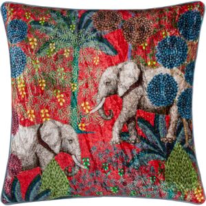 Wylder Tropics Mariella Velvet Piped Filled Cushion - Multicolour Viscose - Size 50 Cm X 50 Cm Wylder Tropics Mariella Velvet Piped Filled Cushion - Multicolour Viscose - Size 50 Cm X 50 Cm