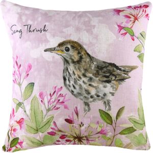 Evans Lichfield Song Thrush Watercolour Print Cushion Cover - Multicolour - One Size Evans Lichfield Song Thrush Watercolour Print Cushion Cover - Multicolour - One Size