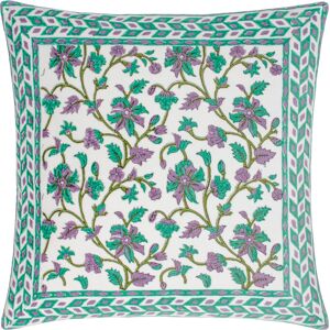 Paoletti Mentera Floral Velvet Feather Filled Cushion - Green - One Size Paoletti Mentera Floral Velvet Feather Filled Cushion - Green - One Size