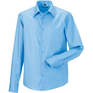 Russell Athletic Mens Ultimate Non-Iron Tailored Long-Sleeved Formal Shirt (Bright Sky) - Blue Cotton - Size 16 Inch Russell Athletic Mens Ultimate Non-Iron Tailored Long-Sleeved Formal Shirt (Bright Sky) - Blue Cotton - Size 16 Inch