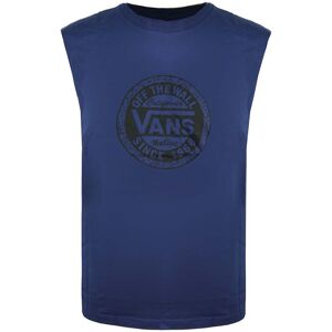 Vans Off The Wall Crew Neck Sleeveless Navy Blue Mens Vest V1yefwc Cotton - Size Medium Vans Off The Wall Crew Neck Sleeveless Navy Blue Mens Vest V1yefwc Cotton - Size Medium