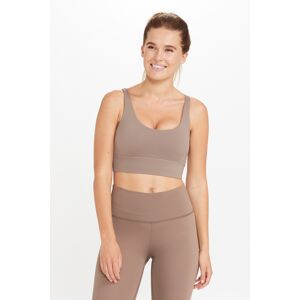 Sosandar Womens Gabrielle Taupe Seam Detail Cross Back Sports Bra - Size X-Small Sosandar Womens Gabrielle Taupe Seam Detail Cross Back Sports Bra - Size X-Small