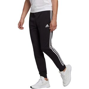Adidas Mens Essentials French Terry Tapered Cuff 3-Stripes Pants - Black/white Cotton - Size Small Adidas Mens Essentials French Terry Tapered Cuff 3-Stripes Pants - Black/white Cotton - Size Small