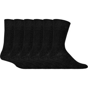 Iomi Mens 6 Pack Non Elastic Diabetic Socks With Hand Linked Toe Seams - Black Cotton - Size 12-15 Iomi Mens 6 Pack Non Elastic Diabetic Socks With Hand Linked Toe Seams - Black Cotton - Size 12-15