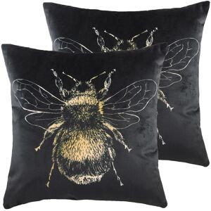 Evans Lichfield Gold Bee Cushions (Twin Pack) - Black - Size 43 Cm X 43 Cm Evans Lichfield Gold Bee Cushions (Twin Pack) - Black - Size 43 Cm X 43 Cm