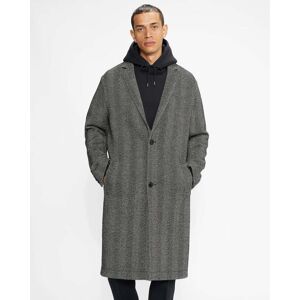 Ted Baker Mens Travers Herringbone Coat, Black - Grey Wool (Archived) - Size X-Large Ted Baker Mens Travers Herringbone Coat, Black - Grey Wool (Archived) - Size X-Large