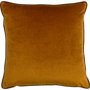 Furn. Gemini Double Piped Velvet Feather Filled Cushion - Orange - One Size Furn. Gemini Double Piped Velvet Feather Filled Cushion - Orange - One Size