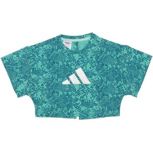 Adidas Girls Girl'S Aeroready Animal Print T-Shirt In Green Blue - Size 5-6y Adidas Girls Girl'S Aeroready Animal Print T-Shirt In Green Blue - Size 5-6y