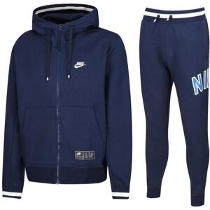 Nike Air Mens Zip Through Tracksuit Set Full In Navy Cotton - Size Large Nike Air Mens Zip Through Tracksuit Set Full In Navy Cotton - Size Large