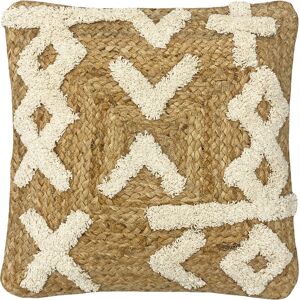 Furn. Camfa Braided Jute Cotton Tufted Feather Filled Cushion - Natural - One Size Furn. Camfa Braided Jute Cotton Tufted Feather Filled Cushion - Natural - One Size
