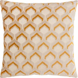 Paoletti Ledbury Velvet Jacquard Filled Cushion - Gold - Size 45 Cm X 45 Cm Paoletti Ledbury Velvet Jacquard Filled Cushion - Gold - Size 45 Cm X 45 Cm