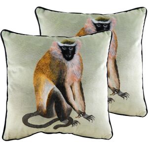 Evans Lichfield Kibale Monkey Cushions (Twin Pack) - Multicolour - Size 43 Cm X 43 Cm Evans Lichfield Kibale Monkey Cushions (Twin Pack) - Multicolour - Size 43 Cm X 43 Cm