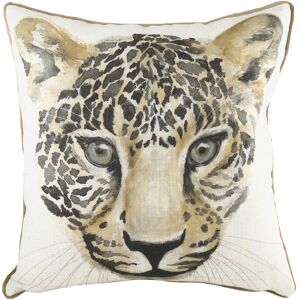 Evans Lichfield Safari Leopard Watercolour Piped Cushion Cover - Multicolour - One Size Evans Lichfield Safari Leopard Watercolour Piped Cushion Cover - Multicolour - One Size