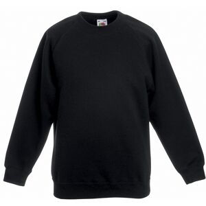 Fruit Of The Loom Childrens Unisex Raglan Sleeve Sweatshirt (Black) - Size 14-15y Fruit Of The Loom Childrens Unisex Raglan Sleeve Sweatshirt (Black) - Size 14-15y