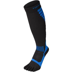 Toetoe - Mens & Ladies Moisture Wicking Sports Compression Knee High Toe Socks - Black & Blue - Size Uk 9-11 Toetoe - Mens & Ladies Moisture Wicking Sports Compression Knee High Toe Socks - Black & Blue - Size Uk 9-11