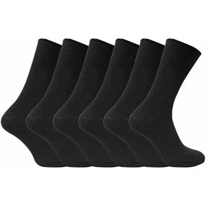 Sock Snob 6 Pairs Mens Breathable Cotton Non Elastic Loose Wide Top Dress Socks - Black - Size Uk 6-11 Sock Snob 6 Pairs Mens Breathable Cotton Non Elastic Loose Wide Top Dress Socks - Black - Size Uk 6-11