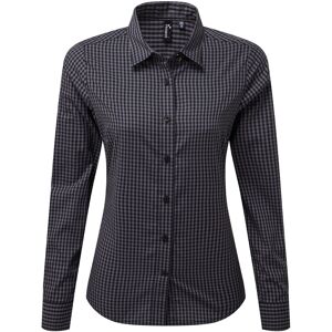 Premier Womens/ladies Maxton Check Long Sleeve Shirt (Steel/black) - Blue/dark Grey - Size Medium Premier Womens/ladies Maxton Check Long Sleeve Shirt (Steel/black) - Blue/dark Grey - Size Medium