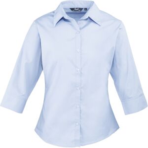 Premier Womens 3/4 Sleeve Poplin Blouse / Plain Work Shirt (Light Blue) - Size 26 Uk Premier Womens 3/4 Sleeve Poplin Blouse / Plain Work Shirt (Light Blue) - Size 26 Uk
