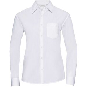 Russell Athletic Collection Womens/ladies Poplin Easy-Care Long-Sleeved Formal Shirt (White) - Size 2xl Russell Athletic Collection Womens/ladies Poplin Easy-Care Long-Sleeved Formal Shirt (White) - Size 2xl