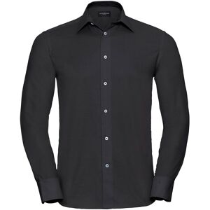 Russell Athletic Collection Mens Oxford Easy-Care Tailored Long-Sleeved Shirt (Black) - Size 15 Inch Russell Athletic Collection Mens Oxford Easy-Care Tailored Long-Sleeved Shirt (Black) - Size 15 Inch