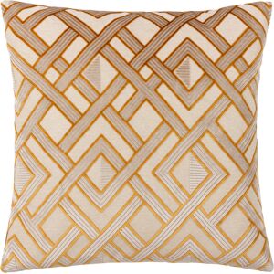 Paoletti Henley Velvet Jacquard Cushion Cover - Gold - Size 50 Cm X 50 Cm Paoletti Henley Velvet Jacquard Cushion Cover - Gold - Size 50 Cm X 50 Cm