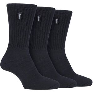 Jeep - 3 Pairs Mens Vintage Cotton Cushioned Socks For Hiking Boots - Black - Size Uk 6-11 Jeep - 3 Pairs Mens Vintage Cotton Cushioned Socks For Hiking Boots - Black - Size Uk 6-11