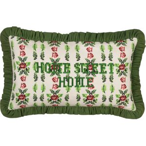 Furn. Feeoni Home Sweet Embroidered Cotton Cushion Cover - Green - Size 30 Cm X 50 Cm Furn. Feeoni Home Sweet Embroidered Cotton Cushion Cover - Green - Size 30 Cm X 50 Cm