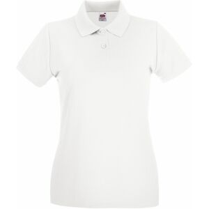 Fruit Of The Loom Womens Ladies Lady-Fit Premium Short Sleeve Polo Shirt - White Cotton - Size X-Small Fruit Of The Loom Womens Ladies Lady-Fit Premium Short Sleeve Polo Shirt - White Cotton - Size X-Small
