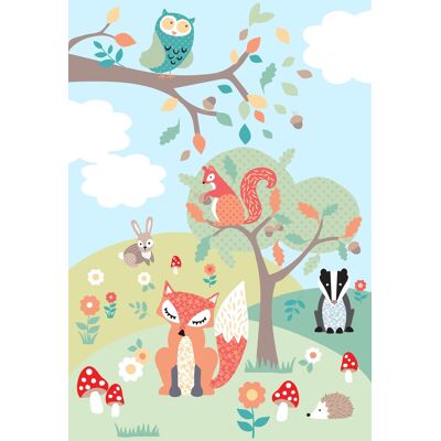 Little Furn Woodland Wall Mural Multi - Multicolour - One Size Little Furn Woodland Wall Mural Multi - Multicolour - One Size