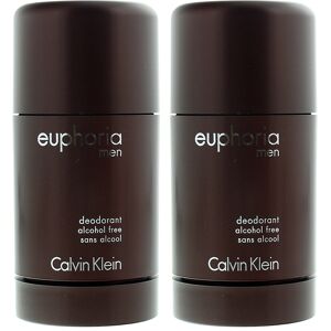 Calvin Klein Mens Euphoria Men Deodorant Stick 75g Alcohol Free X 2 - One Size