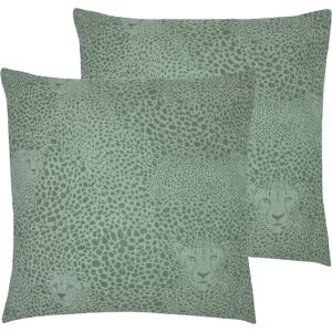 Furn. Hidden Cheetah Cushions (Twin Pack) - Green Cotton - Size 50 Cm X 50 Cm Furn. Hidden Cheetah Cushions (Twin Pack) - Green Cotton - Size 50 Cm X 50 Cm