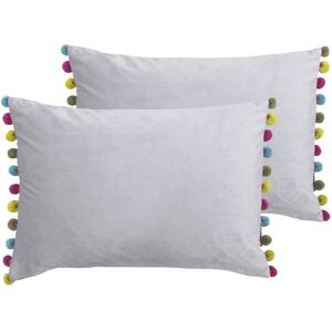 Paoletti Fiesta Cushions (Twin Pack) - Grey - Size 35cm (W) X 50cm (L) Paoletti Fiesta Cushions (Twin Pack) - Grey - Size 35cm (W) X 50cm (L)