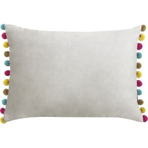 Paoletti Fiesta Velvet Pom Pom Trimmed Feather Filled Cushion - Multicolour - One Size Paoletti Fiesta Velvet Pom Pom Trimmed Feather Filled Cushion - Multicolour - One Size