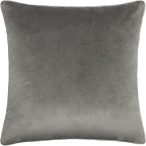 Paoletti Meridian Piped Velvet Feather Filled Cushion - Grey - One Size Paoletti Meridian Piped Velvet Feather Filled Cushion - Grey - One Size