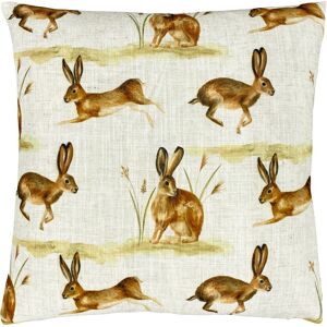 Evans Lichfield Country Running Hares Feather Filled Cushion - Multicolour - One Size Evans Lichfield Country Running Hares Feather Filled Cushion - Multicolour - One Size