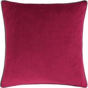 Paoletti Meridian Piped Velvet Feather Filled Cushion - Red - One Size Paoletti Meridian Piped Velvet Feather Filled Cushion - Red - One Size