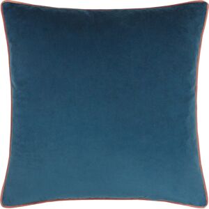 Paoletti Meridian Piped Velvet Feather Filled Cushion - Blue - One Size Paoletti Meridian Piped Velvet Feather Filled Cushion - Blue - One Size